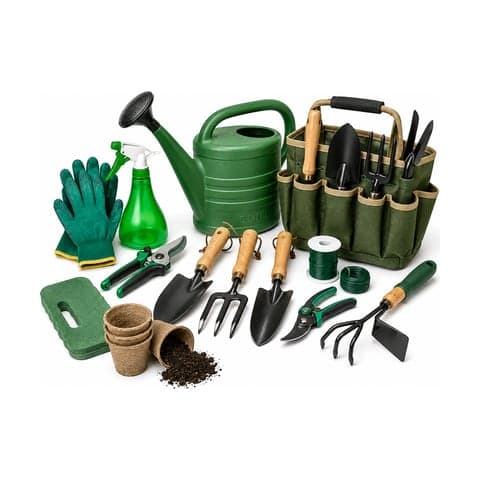 Green five litre watering can
